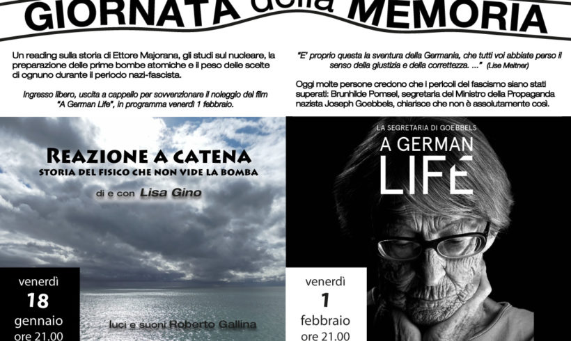 Giornata della Memoria: proiezione del documentario”A German Life” il 1° febbraio Giornata della Memoria: proiezione del documentario”A German Life” il 1° febbraio