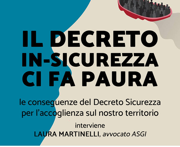 “Il decreto In-sicurezza ci fa paura”: incontro sabato 19 allo ZAC! “Il decreto In-sicurezza ci fa paura”: incontro sabato 19 allo ZAC!