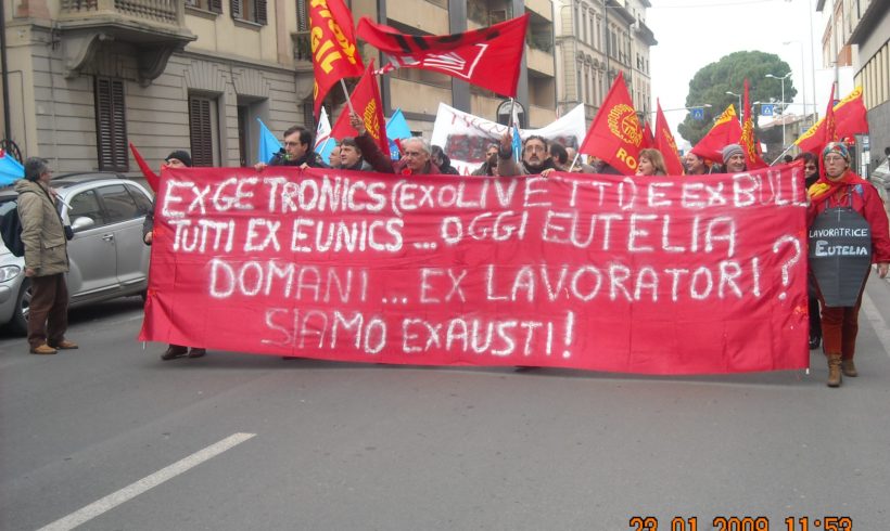 Ex-Eutelia: 10 anni fa la prima grande manifestazione ad Arezzo Ex-Eutelia: 10 anni fa la prima grande manifestazione ad Arezzo