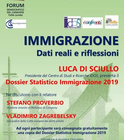 Di Sciullo, Proverbio e Zagrebelsky ospiti del Forum Democratico del Canavese per parlare d’immigrazione Di Sciullo, Proverbio e Zagrebelsky ospiti del Forum Democratico del Canavese per parlare d’immigrazione