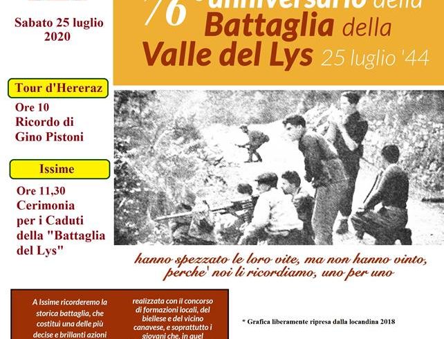 Il 25 luglio con l’ANPI il ricordo della “Battaglia del Lys” Il 25 luglio con l’ANPI il ricordo della “Battaglia del Lys”