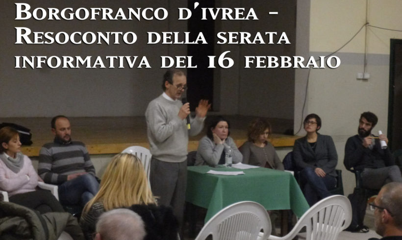 Pochi chiarimenti nell’incontro pubblico a Borgofranco Pochi chiarimenti nell’incontro pubblico a Borgofranco