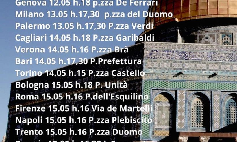 Contro la pulizia etnica e contro l’apartheid israeliana: sabato 15 maggio a Torino presidio in piazza Castello alle ore 15 Contro la pulizia etnica e contro l’apartheid israeliana: sabato 15 maggio a Torino presidio in piazza Castello alle ore 15