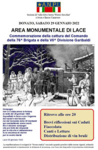 Commemorazione della cattura del Comando partigiano @ Lace di Donato (BI)