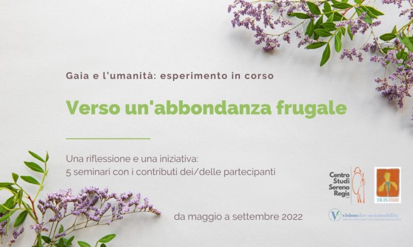 Verso un’abbondanza frugale Verso un’abbondanza frugale