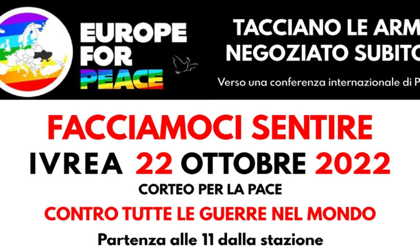 Corteo contro tutte le guerre: Ivrea sabato 22 ottobre Corteo contro tutte le guerre: Ivrea sabato 22 ottobre