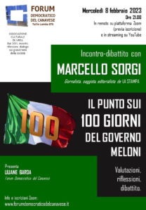 Marcello Sorgi @ piattaforma Zoom (previa iscrizione)  e  YouTube