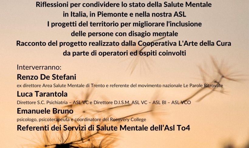 Convegno sulla Salute Mentale: “Recovery – Percorsi di autonomia e socializzazione” Convegno sulla Salute Mentale: “Recovery – Percorsi di autonomia e socializzazione”