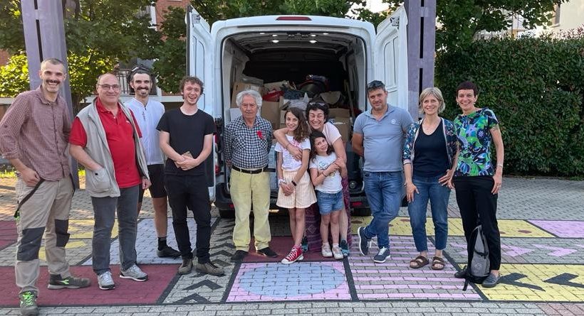 La solidarietà del Canavese in viaggio su un furgone verso la Romagna La solidarietà del Canavese in viaggio su un furgone verso la Romagna