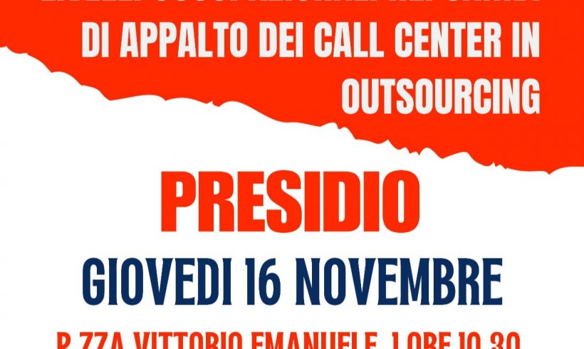 Giovedì 16 novembre presidio lavoratori e lavoratrici dei call center a Ivrea